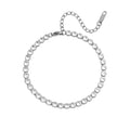 18K Gold PVD Stainless Steel CZ Round Stone Tennis Chain Bracelet