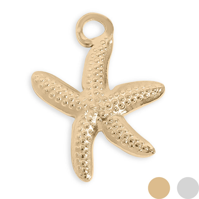 18K Gold PVD Stainless Steel Starfish Charm