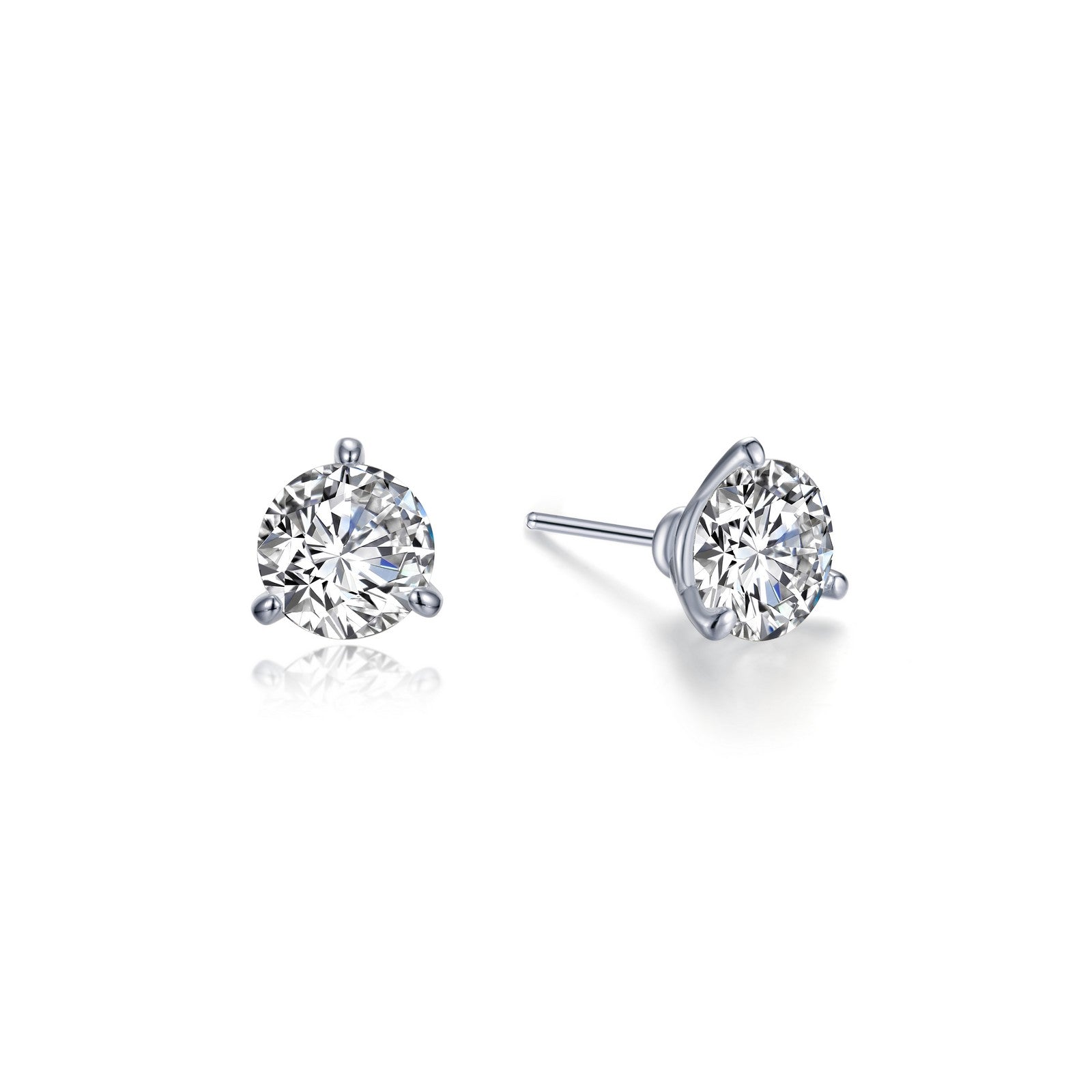 1 CTW 3 Prong Martini Stud Earrings