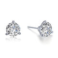 4 CTW 3 Prong Martini Stud Earrings