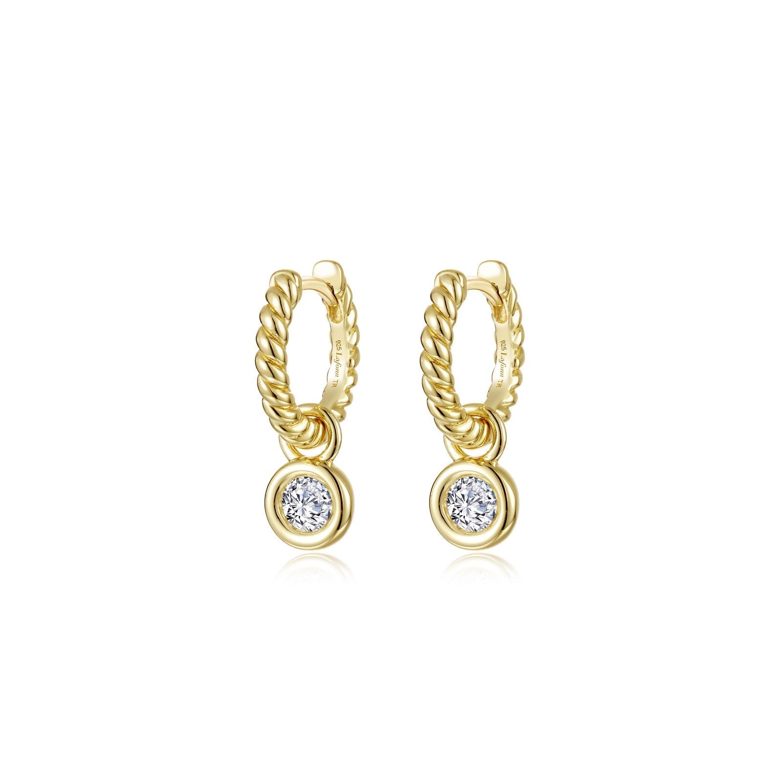 Cordelia Bezel Charm Huggie Earrings