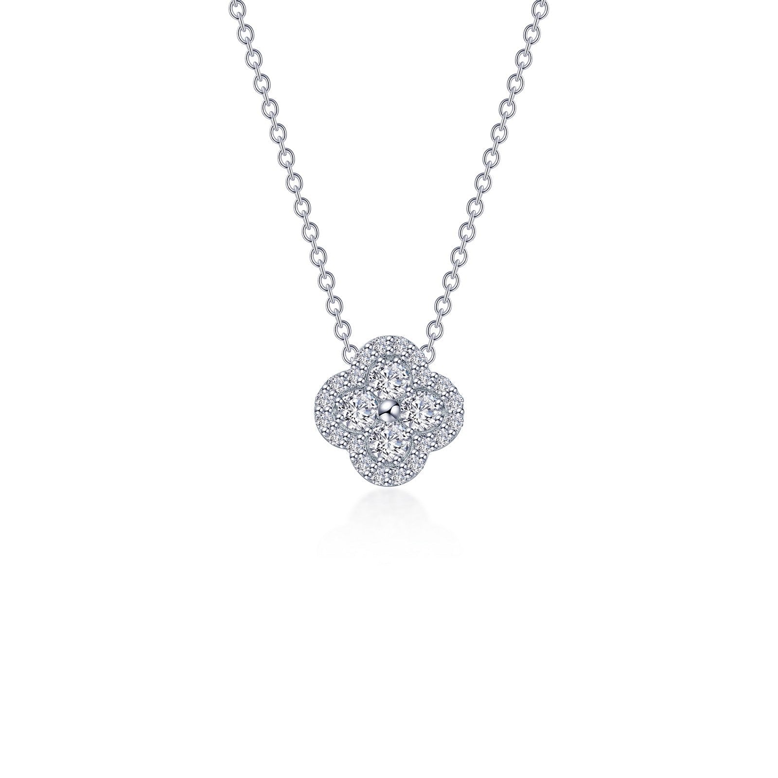 0.65 CTW Halo Necklace