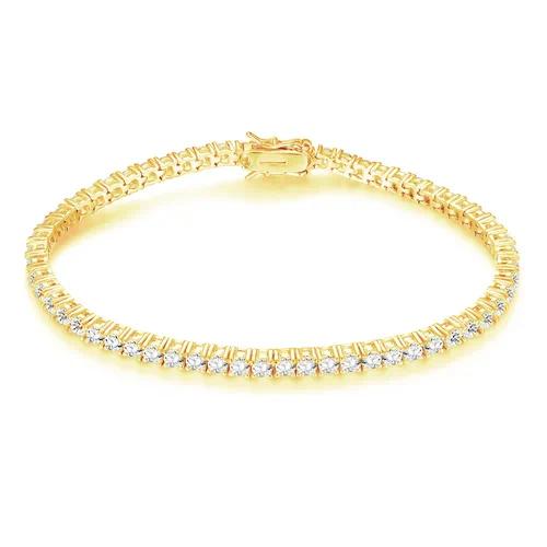Gold CZ Tennis Bracelet - 2.5mm Stones / 6.0" Length