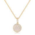 Gold Plated Necklace with CZ Disk Pendant