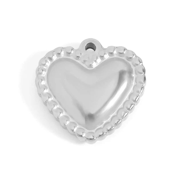 Beaded Trim Heart Charm