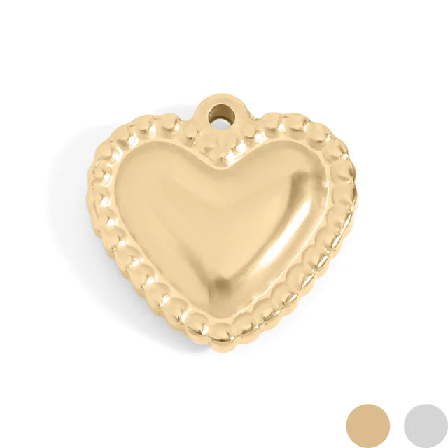 Beaded Trim Heart Charm
