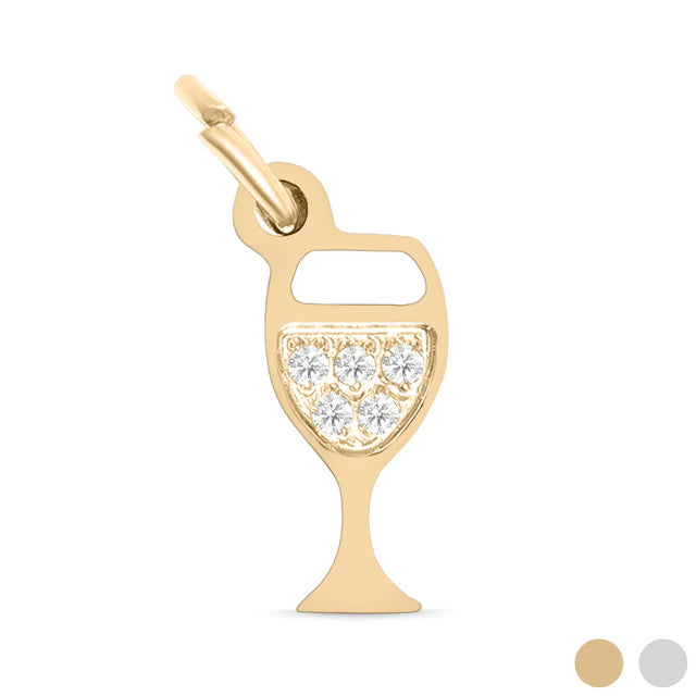 CZ Wine Glass Charm