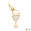 CZ Wine Glass Charm