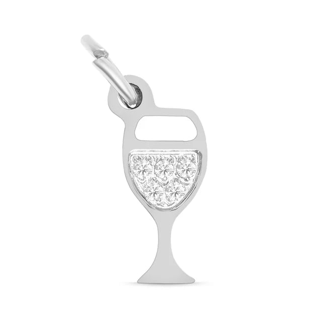 CZ Wine Glass Charm